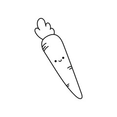 Cute doodle carrot simple vector illustration