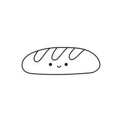 Doodle bread simple vector illustration