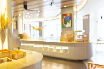 Abstract blur beautiful luxury restaurant interior in hotel resort
