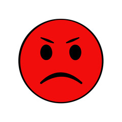 Angry face emoji. Isolated. Vector. Cartoon