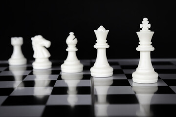concept chess board game White. planning and decision making business leader concept