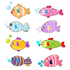 Cute fish on a white background