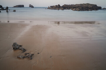 stones on the beach in Noja, Cantabria (spain)