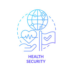 Health security blue gradient concept icon. Citizens protection service. Element of national safety abstract idea thin line illustration. Isolated outline drawing. Myriad Pro-Bold font used
