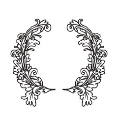 Vintage design wreath element. Vector illustration isolated on white.