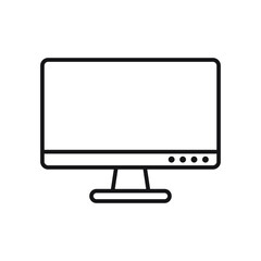 Monitor icon, computer or tv display vector sign.