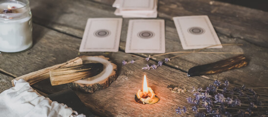 Tarot cards, Fortune telling on tarot cards magic crystal, occultism, Esoteric background. Fortune...