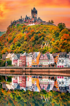 Cochem, Germany - Travel landscape on Moselle River, Rhineland.
