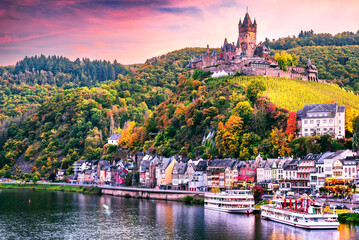 Cochem and Moselle River - Germany holiday landscape in autumn