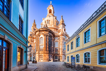 Obraz premium Dresden, Germany - Frauenkirche famous cathedral in Dresda, Saxony