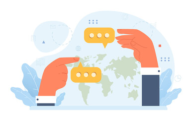 Negotiation concept. Opposite opinions, directions, interests and points