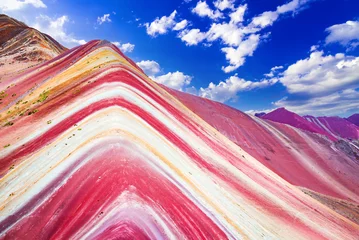 Papier Peint photo autocollant Vinicunca Vinicunca Rainbow Mountain dans les Andes, au Pérou.