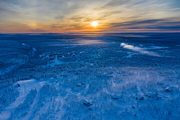 Icy winter landscape in Finnish lapland