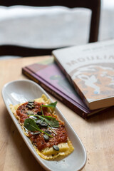 Pasta with tomato and basil