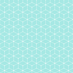 Seamless geometric pattern on pastel blue background. Simple vector illustration.