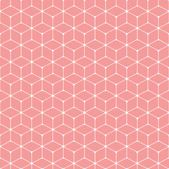 Seamless geometric pattern on pastel orange background. Simple vector illustration.