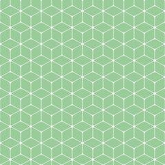 Seamless geometric pattern on pastel green background. Simple vector illustration.
