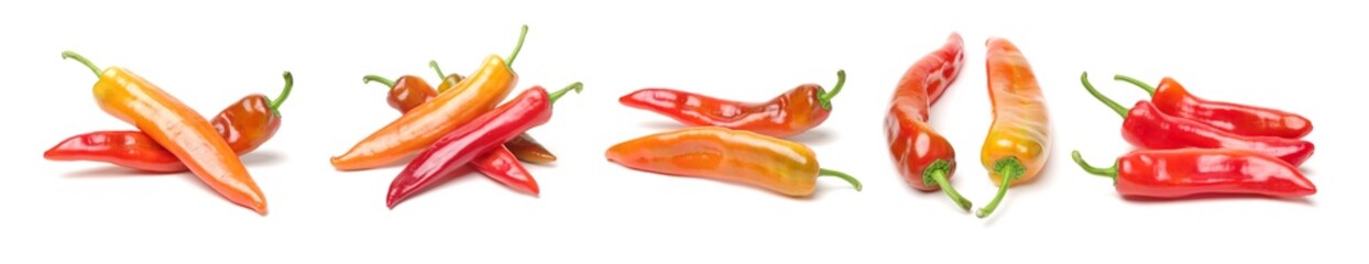 Fresh red pepper on white background