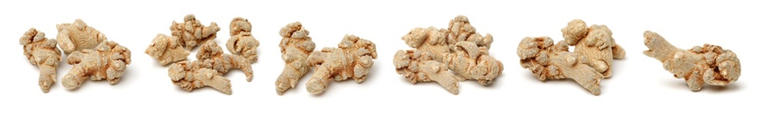 Notoginseng, Chinese traditional medicine on white background