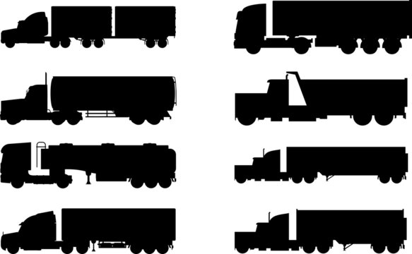 Semi Truck Type Silhouettes Semi Truck Type SVG EPS PNG
