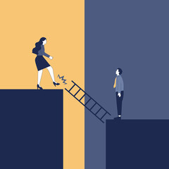 Fototapeta premium Gender inequality concept. Bias and sexism in workplace or social