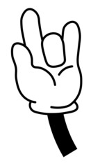 Obraz premium Hand gesture, rock n roll, fingers showing horn