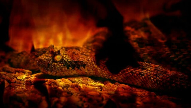 Rattlesnake Poisonous Snake In Fire