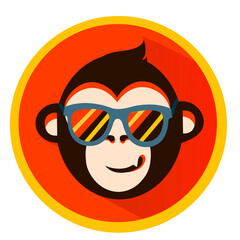 Monkey mascot logo vector. Animal vector illustration.