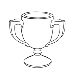 golden award cup freehand illustration vector