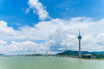 Macau Tower And Sai Van Bridge at Day