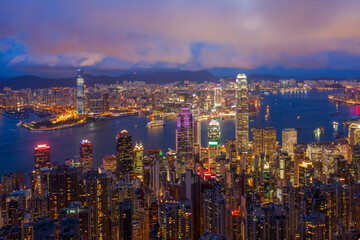 Fototapeta na wymiar Hong Kong Cityscape From the Peak