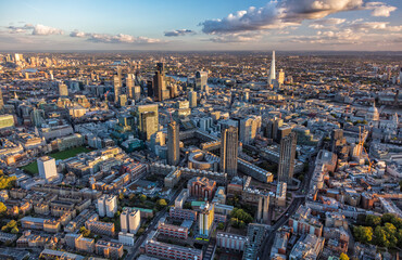 Aerial view London for financial business institutions  UK