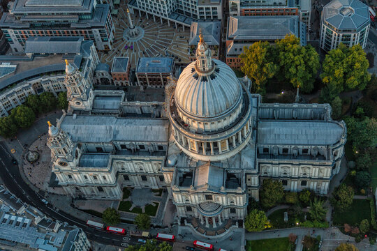 Aerial London St Pauls Cathedral travel tourism England