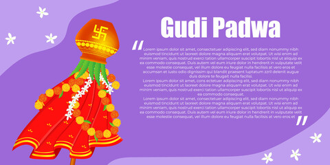 Vector illustration concept of Happy Ugadi Or gudi padwa, indian festival