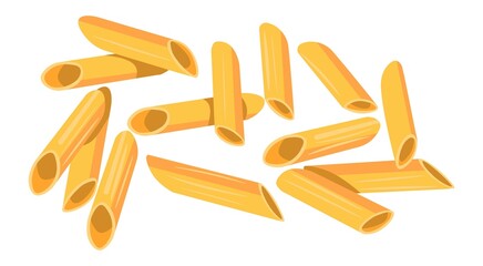 Penne macaroni, Italian dry pasta food recipe
