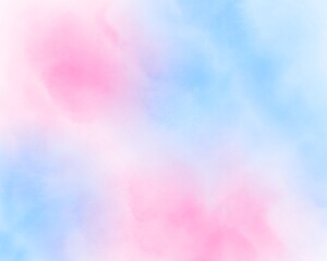 Abstract watercolor background with watercolor stains and streaks. Pastel shade of pink and blue. Simple and airy background picture for website, presentations, postcards, flyers, banners and logos.