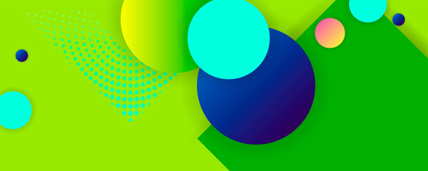 Bright juicy colors background with geometric elements, lines and dots for text, universal design, banner concept