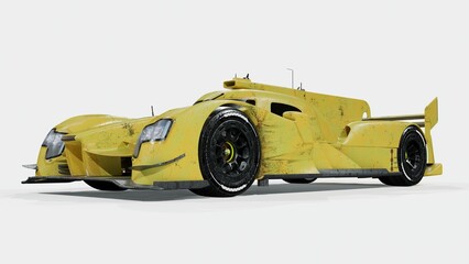 Fototapeta na wymiar 3D rendering of a brand-less generic racing car 