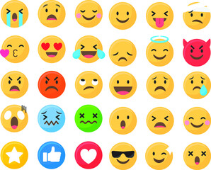 set of smileys with faces | mixed-emoji-set