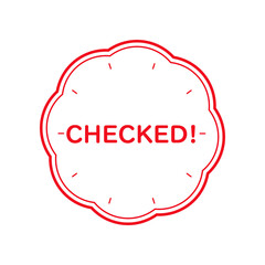 CHECKED　スタンプ　赤い丸型の枠