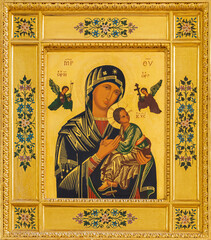 MONOPOLI, ITALY - MARCH 6, 2022: The painting of Madonna - (Our Lady of Perpetual Help) in the...