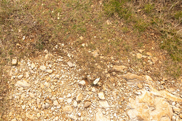 Stone dirt road natural texture. High-resolution nature background.
