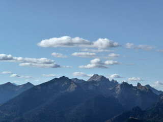 Fototapeta premium Mountain hiking tour to Sonnenberg mountain ridge, Bavaria, Germany