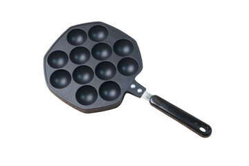 Isolated white background of a takoyaki frying pan