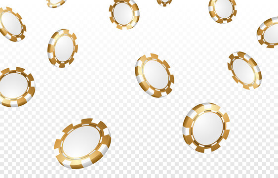 Vector Casino Chips Fall From The Sky. Chips PNG, Casino. PNG Gold Chips. Jackpot, Winner, Poker.