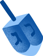 Hanukkah Dreidel Colored Illustration