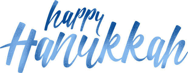 Happy Hanukkah Inscription Colored Illustration