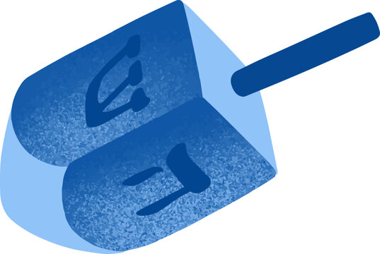 Hanukkah Dreidel Colored Illustration