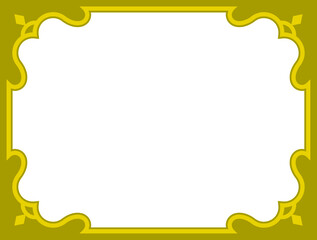 Vintage golden yellow vector background with border frame. Retro style header, poster, sign, sticker, label, or invitation card