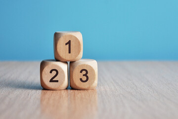 Cubes with numbers: 1,2,3. The order of priority in any activity is correct